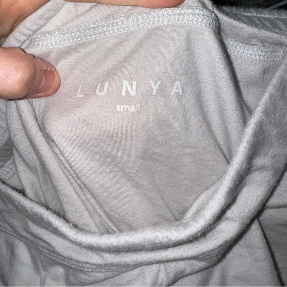 Lunya Pajamas Organic Pima Sleep Shorts beige greige mid rise lounge - Picture 4 of 6